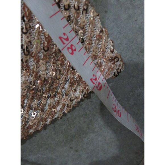 Morgan & Co Gorgeous Gold Sequined Cowl Neck Strappy Evening Gown Dress sz 1 - Picture 9 of 10